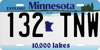 MN license plate 132TNW