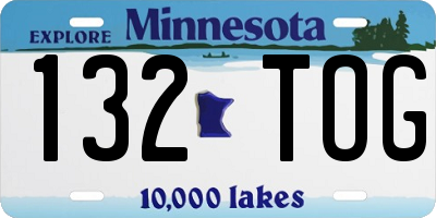 MN license plate 132TOG