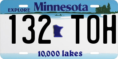 MN license plate 132TOH