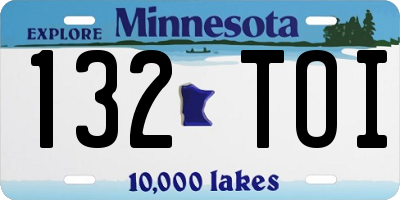 MN license plate 132TOI