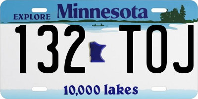 MN license plate 132TOJ