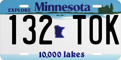 MN license plate 132TOK