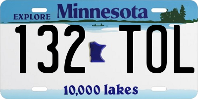 MN license plate 132TOL