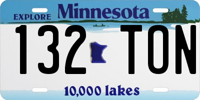 MN license plate 132TON