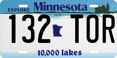MN license plate 132TOR