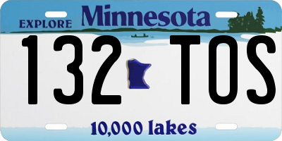 MN license plate 132TOS