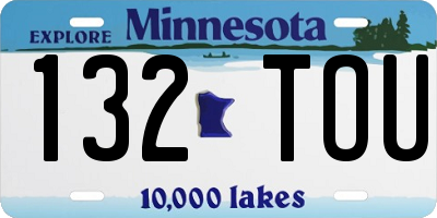 MN license plate 132TOU