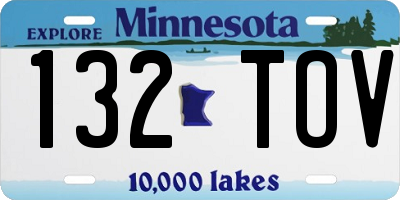 MN license plate 132TOV