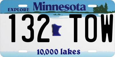 MN license plate 132TOW