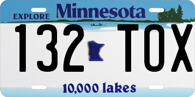 MN license plate 132TOX