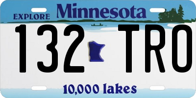 MN license plate 132TRO