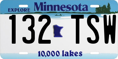 MN license plate 132TSW