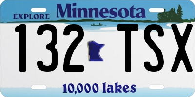 MN license plate 132TSX