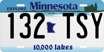 MN license plate 132TSY