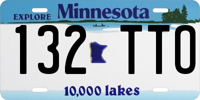 MN license plate 132TTO