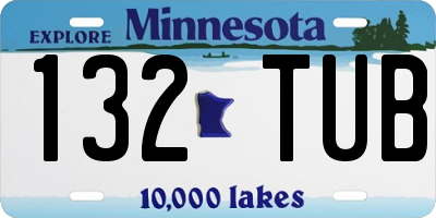 MN license plate 132TUB