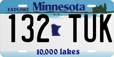 MN license plate 132TUK