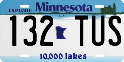MN license plate 132TUS