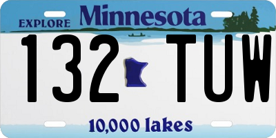 MN license plate 132TUW
