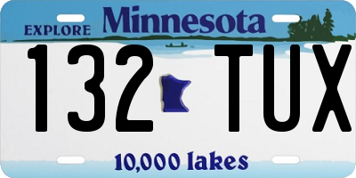 MN license plate 132TUX