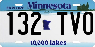 MN license plate 132TVO