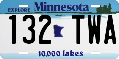 MN license plate 132TWA