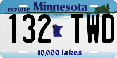 MN license plate 132TWD