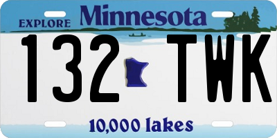 MN license plate 132TWK