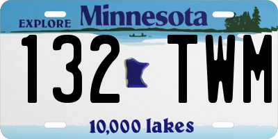 MN license plate 132TWM