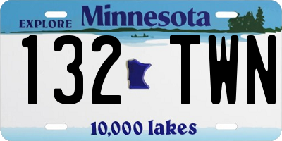 MN license plate 132TWN