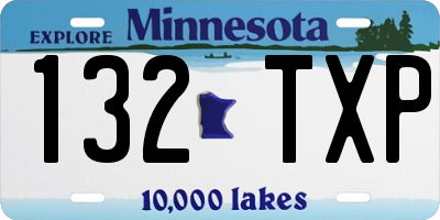 MN license plate 132TXP