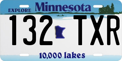 MN license plate 132TXR