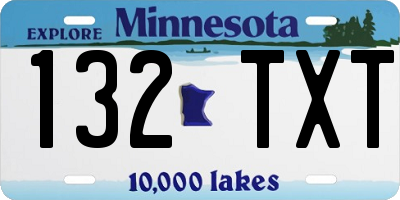 MN license plate 132TXT