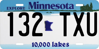 MN license plate 132TXU