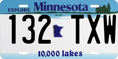 MN license plate 132TXW