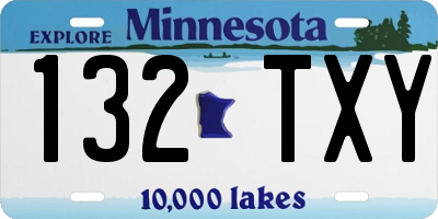 MN license plate 132TXY