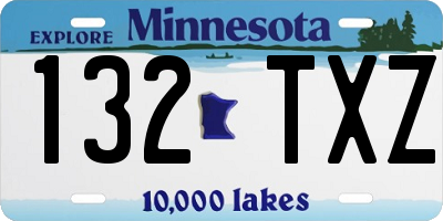 MN license plate 132TXZ
