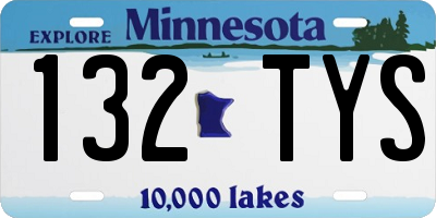 MN license plate 132TYS