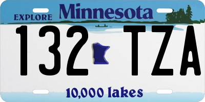 MN license plate 132TZA