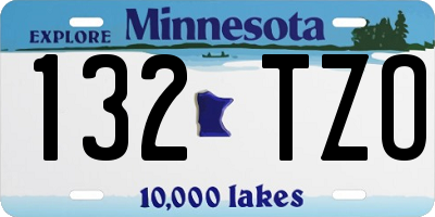 MN license plate 132TZO