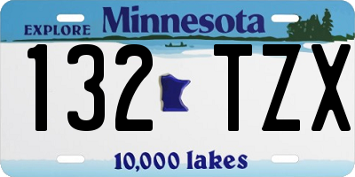 MN license plate 132TZX