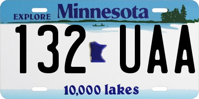 MN license plate 132UAA