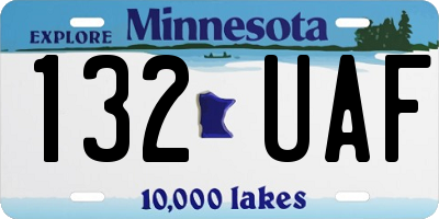 MN license plate 132UAF