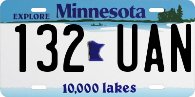 MN license plate 132UAN