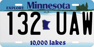 MN license plate 132UAW