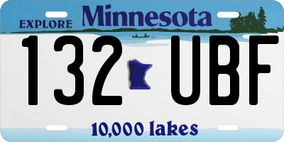 MN license plate 132UBF