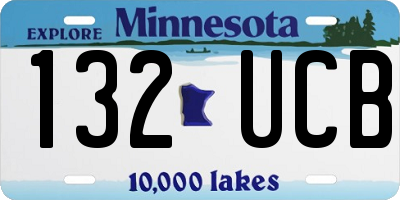 MN license plate 132UCB
