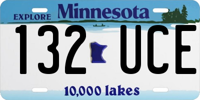 MN license plate 132UCE