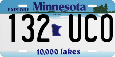 MN license plate 132UCO