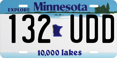 MN license plate 132UDD